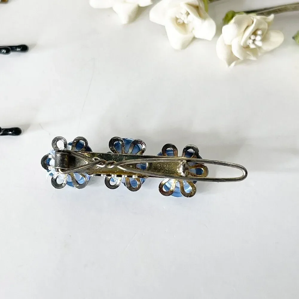 Lot of 12 Vintage 90s‎ Enamel Silk Bobby Pins Flower Y2K Fashion Glam Fairy Boho